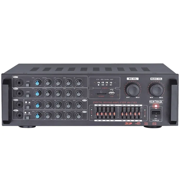 統合ボックスパワーアンプオーディオパワープロフェッショナル2チャンネルAV-7183パワーミキサーアンプPAアンプ