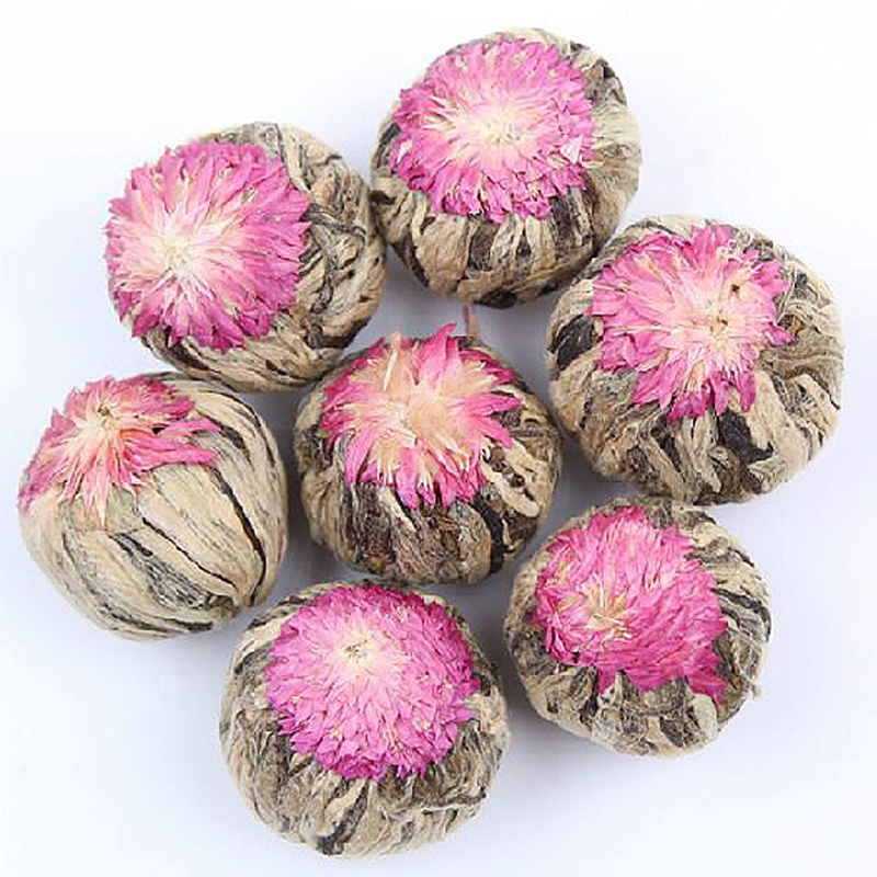 100% Handmade Chinese Green Tea Based Flavored Flowering Blooming Tea Ball