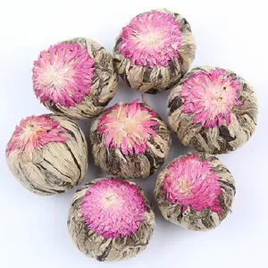 100% Handmade Chinese Green Tea Based Flavored Flowering Blooming Tea Ball