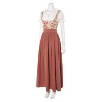Ensemble de 2 pièces de style bavarois pour femmes, robe longue pour le festival de la bière d'Oktoberfest, costume de cosplay pour la fête de carnaval d'Halloween ODM