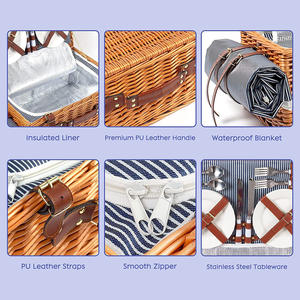 <span class=keywords><strong>Cesta</strong></span> <span class=keywords><strong>de</strong></span> picnic tejida <span class=keywords><strong>de</strong></span> mimbre para 4 personas con mesa pequeña/cubiertos/mantel nueva cocina <span class=keywords><strong>de</strong></span> almacenamiento para acampar para juego <span class=keywords><strong>de</strong></span> regalo <span class=keywords><strong>de</strong></span> <span class=keywords><strong>Amazon</strong></span> - Product Image 4