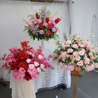 40cm/80cm Bunga Sutra Mawar Pink Hydrangea Baby's Breath Buatan untuk Dekorasi Meja Pernikahan, Ide Latar Belakang, Hiasan Lorong, Bola Bunga
