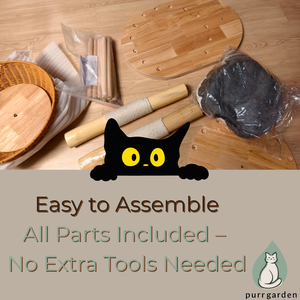 Luxury Modern Solid Wood <strong>Cat</strong> Tree with Wicker Condo Space Saving <strong>Scratching</strong> Post and Activity <strong>Tower</strong> for Small Apartments - Product Image 6