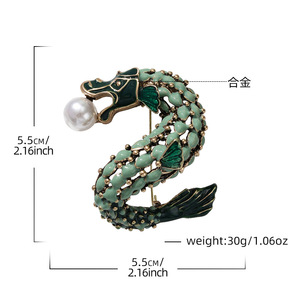 XILIANGFEIZI Novo Broche Masculino de Dragão com Design Retrô Estilo Chinês, Acessório de Alta Qualidade, Alfinete de Lapela - Product Image 3