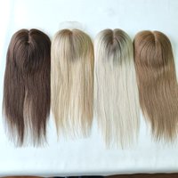 Rambut Asli Remy Silk Base Lace PU Topper, Hairpiece Ikat Tangan dengan Kulit Kepala Alami untuk Wanita, Rambut Rontok, Grosir, Ready Stock