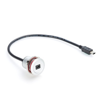 Câble d'extension USB Mini-B mâle vers femelle à montage sur panneau, boîtier métallique, MiniUSB encastré pour équipement industriel