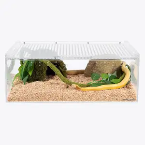 Offre Spéciale Boîte d'élevage de reptiles en acrylique transparent de haute qualité personnalisée Cages de reptiles transparentes à haute transparence pour serpents