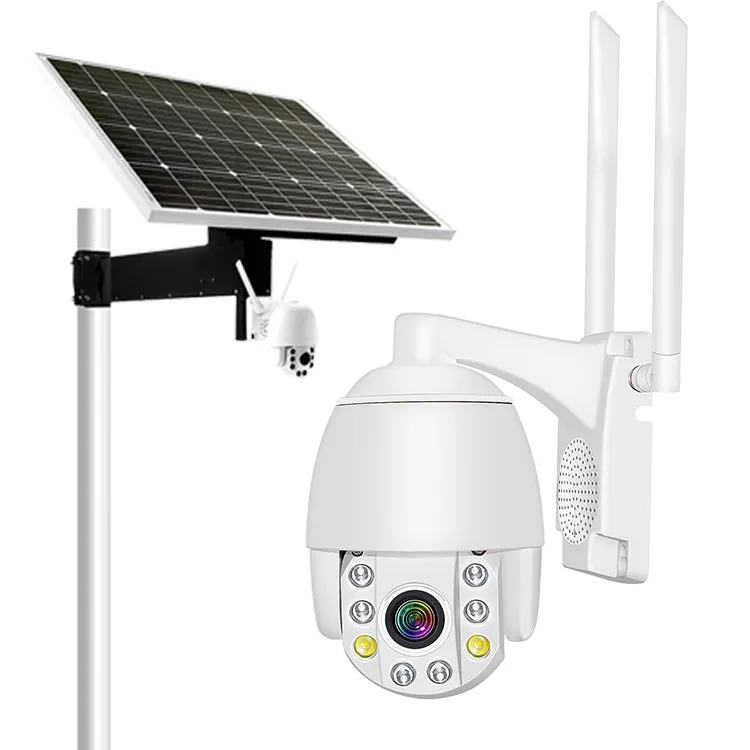 Video de seguridad para exteriores de 2MP y 5MP, grabación continua de paneles solares, tarjeta Sim 4G, cámara CCTV con batería