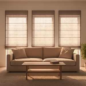 Tende Romane Oscuranti Personalizzabili per Camera da Letto, Casa, Ufficio, Stanza, in Lino, Senza Corde, per Finestre Interne - Product Image 1