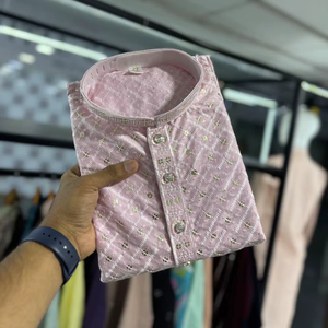 Heavy Designer Festival Raymond Algodón Seda Con Bordado Trabajo Hombres Kurta Pijama - Product Image 1