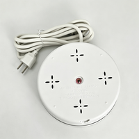 Stop Kontak Listrik Bulat Anjehold Factory Wholesale dengan Kabel Retraktil, 4 Stop Kontak, 2 USB, 1 Type-C untuk Pengisian Daya, Cocok untuk Kantor