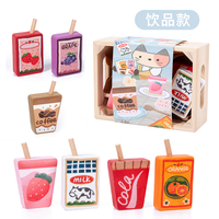 Jeu de simulation de magasin de desserts en bois pour enfants, avec aliments réalistes à découper, jeu de cuisine éducatif pour l'apprentissage précoce des enfants