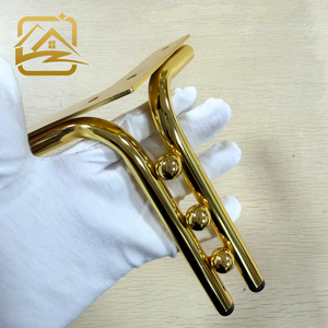 Fournisseur de quincaillerie de luxe pour canapés : Pieds de canapé en métal doré, silencieux, en forme de L, modernes, à double tube creux avec perles, de luxe - Product Image 4