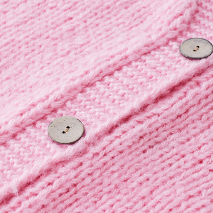 High Quality Fashion Custom Warm Sweet Button V Neck Dropped Shoulder Knit <strong>Cardigan</strong> <strong>Women's</strong> Sweater Autumn Winter Wear - Product Image 4