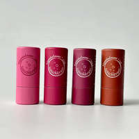 Tubes de baume à lèvres biodégradables de conception de marque emballage boîte en carton recyclable push up rouge à lèvres déodorant bâton Tube en papier Kraft