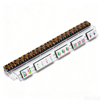 Mahjong américain de luxe moderne, pliable, portable, écologique, motif tortue, lotus blanc dessiné à la main, en acrylique et mélamine