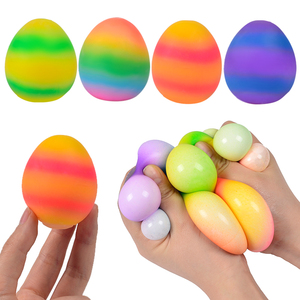 Easter Gifts Sensory Stress Anxiety <b>Squeeze</b> Dough Eggs Relief Stress Rainbow <b>Balls</b> Squishy Toys for Kids - Product Image 3