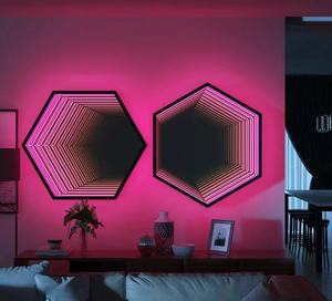 Thông minh không khí Bắc Âu Multilayer 3D LED RGB Hexagon Infinity gương ánh sáng - Product Image 3