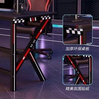Table de jeu en forme de K, moderne, en bois et en métal, avec lumières réglables, LED RVB, table de jeu pour PC, bureau à domicile, bureau d'ordinateur pour le jeu