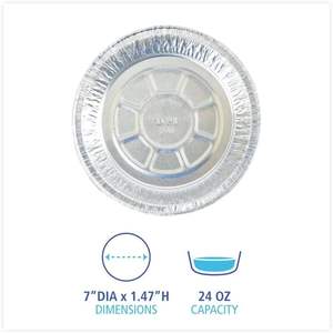 Boardwalk 24 Onzas Contenedores Redondos de Aluminio para Llevar de 7 Pulgadas X 1.46 pulgadas Plata-500/Cartón - Product Image 2