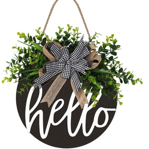 Natale porta di benvenuto segno circolare bordo di legno lettere decorazione ecologica ciondolo decorazione per la casa decorazione - Product Image 6