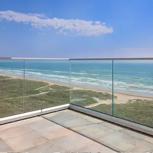 Hihaus custom u channel frameless glass fence balcone deck ringhiera in vetro