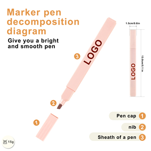 Creative <b>Macaron</b> Mulit-Colors Stick Highlighter Plastic Pen With Custom Logo Advertising Printing for Stationery Student Marking - Product Image 3