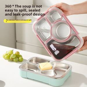 Fiambrera con logotipo personalizado caliente, Tiffin de conservación de alimentos calentable <span class=keywords><strong>para</strong></span> el <span class=keywords><strong>trabajo</strong></span>, contenedor de almacenamiento de alimentos <span class=keywords><strong>para</strong></span> <span class=keywords><strong>llevar</strong></span>, caja Bento de acero inoxidable - Product Image 2