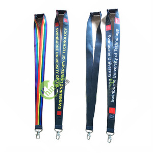 Double Sided Nylon Lanyard with Safety Breakaway Neck Strap Keychain No Minimum Promotional Item for Badge Holder Keys Phones