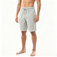 Shorts de détente en jersey de coton pour hommes OEM ODM, taille élastique avec cordon de serrage, poches, doux, respirants, pour la maison ou comme pyjama