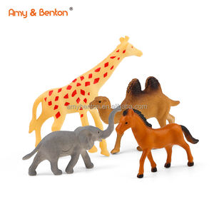 5 inch Jungle Zoo Animals Figures Wild Plastic Animals Toy with Elephant, Giraffe, Camel. Horse. Educational Play sets