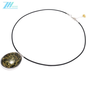 Pendentif en ambre vert-or de 25 g, ambre de <span class=keywords><strong>la</strong></span> <span class=keywords><strong>Baltique</strong></span> de grande taille et argent sterling, pendentif en ambre brillant, différentes nuances d'ambre - Product Image 4