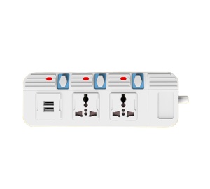High Fame Factory Supply 2 Way Universal Electrical Extension Power Socket With 2 USB Port - Product Image 1