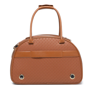 Sac à dos respirant pour animaux de compagnie en PU à carreaux avec petite poche pour chatons et chiens, sac fourre-tout pour femme - Product Image 5