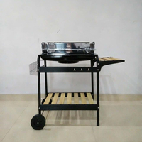 Commercial portable extérieur chariot barbecue gril arrière-cour fête barbecue à charbon de bois