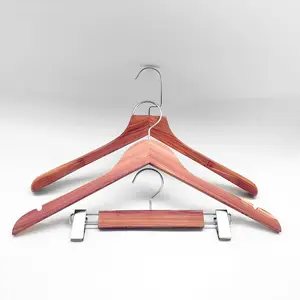 Custom logo Wooden Cloth Hanger cedar hangers for Clothing store