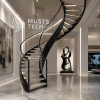 Escalier Courbé de Luxe au Design Élégant pour Projet OEM/ODM – Production de Qualité Supérieure