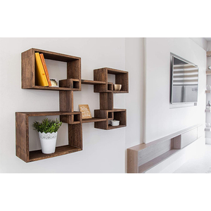 Factory Wood <b>Wall</b> Mounted 98x60cm Large Capacity Classic Painted Flexible Design Custom Logo <b>Storage</b> <b>Rack</b> 5 Piece Set Home - Product Image 6