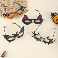 Masque créatif en cuir PU drôle de citrouille et d'araignée pour Halloween, accessoires photo pour costume de démon de petite fille, idéal pour les fêtes et rassemblements