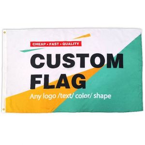 Drapeaux publicitaires rectangulaires double face personnalisés en polyester, vente en gros d'usine - Product Image 5