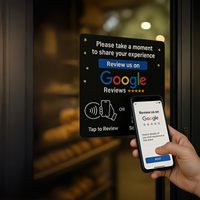Plaque NFC en PVC avec interface RFID et code QR pour avis Google, programmable, autocollante pour restaurants et entreprises