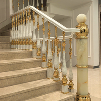 Rampe d'escalier de luxe en métal, balustrades en cuivre et aluminium, style palais français européen pour villas