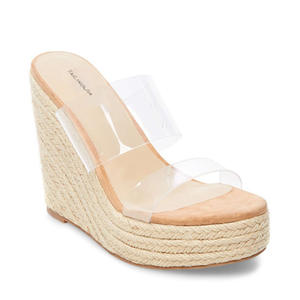 Sandal hak Wedge untuk wanita, sandal terbuka berkualitas tinggi dengan desain tenun Platform elegan untuk wanita - Product Image 2