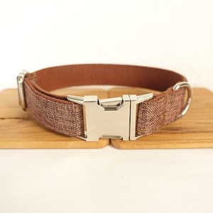 Fabrik Großhandel personal isierte Tweed Hunde halsband mit verstellbaren Riemen benutzer definierte Gravur Logo stilvolle Haustier Halsband - Product Image 3