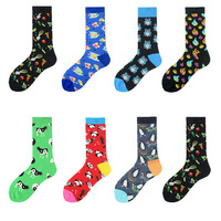 Herfst Winter Dieren Fruit Groenten Tube Grappige Kleurrijke Patten Mannen Vrouwen Leuk Merk Katoen Mode Unisex Sokken