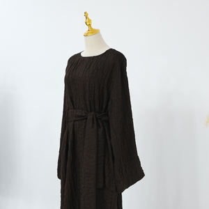 हॉट <span class=keywords><strong>2026</strong></span> के नए कस्टम रामदान इड इस्लामिक कपड़े सुरुचिपूर्ण दुबाई अबाया महिला मुस्लिम पोशाक 3 डी बबल पॉलिएस्टर ओपन - Product Image 2