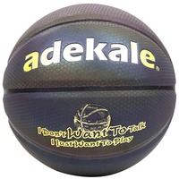 Ballon de basket personnalisé avec logo réfléchissant holographique lumineux, taille 7, fabriqué en cuir PU, nylon, vessie en caoutchouc enroulée, marque personnalisée, luminescent dans le noir