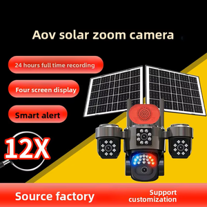 Cámara Solar de Bajo Consumo con 4 Lentes Reales AOV, Sirena y Altavoz, Triple PTZ, Visión Nocturna a Todo Color, Cámara de Seguridad Exterior, Aplicación Hieasy, Farm Mo - Product Image 2