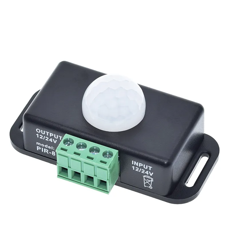 TZT DC 12V 24V 8A otomatik ayarlamak PIR hareket sensörü anahtarı IR kızılötesi dedektör ışık anahtarı modülü için LED şerit işık lambası