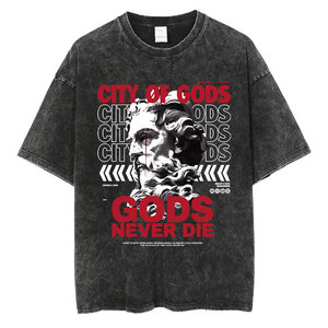 <span class=keywords><strong>T</strong></span>-<span class=keywords><strong>shirt</strong></span> décontracté unisexe à manches courtes M2620 OEM&ODM, motif 3D délavé, 260 g/m², style rétro hip-hop <span class=keywords><strong>streetwear</strong></span> - Product Image 2